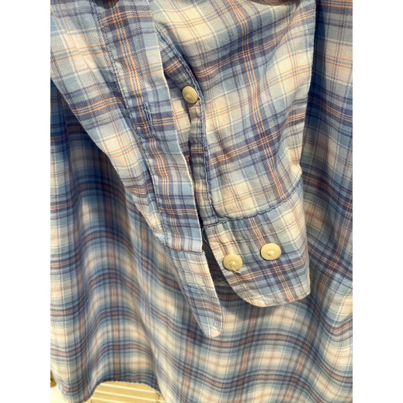 Peter Millar Button Up Long Sleeve Shirt Mens Medium Blue‎ Plaid 100% Cotton EUC - Picture 6 of 6